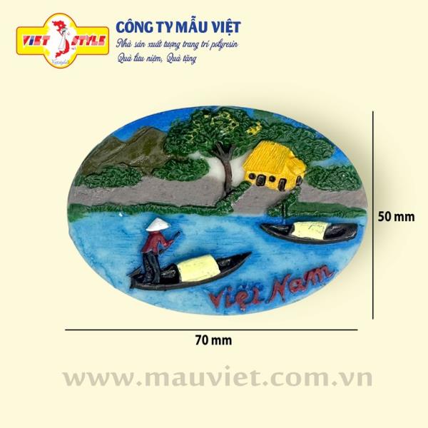 Cảnh làng quê Việt Nam_Chèo xuồng