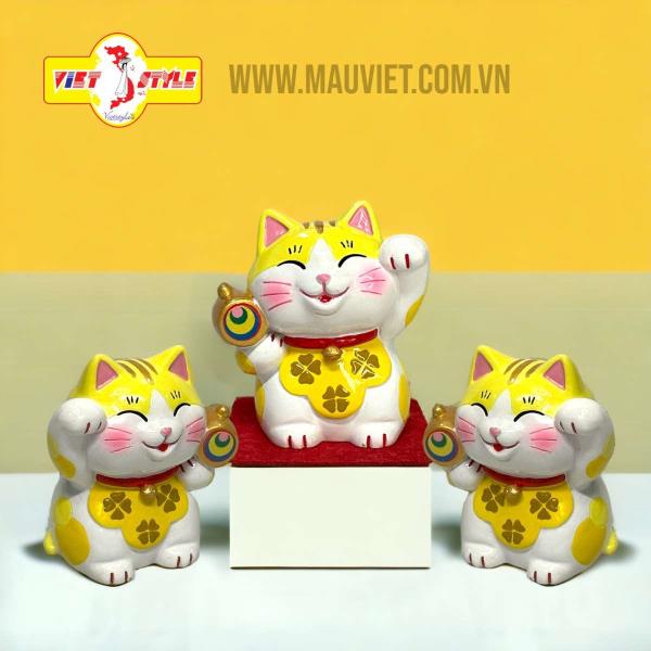 Mèo Thần tài cầm búa ma thuật may mắn (Màu Vàng) _ Quà lưu niệm Nhật Bản